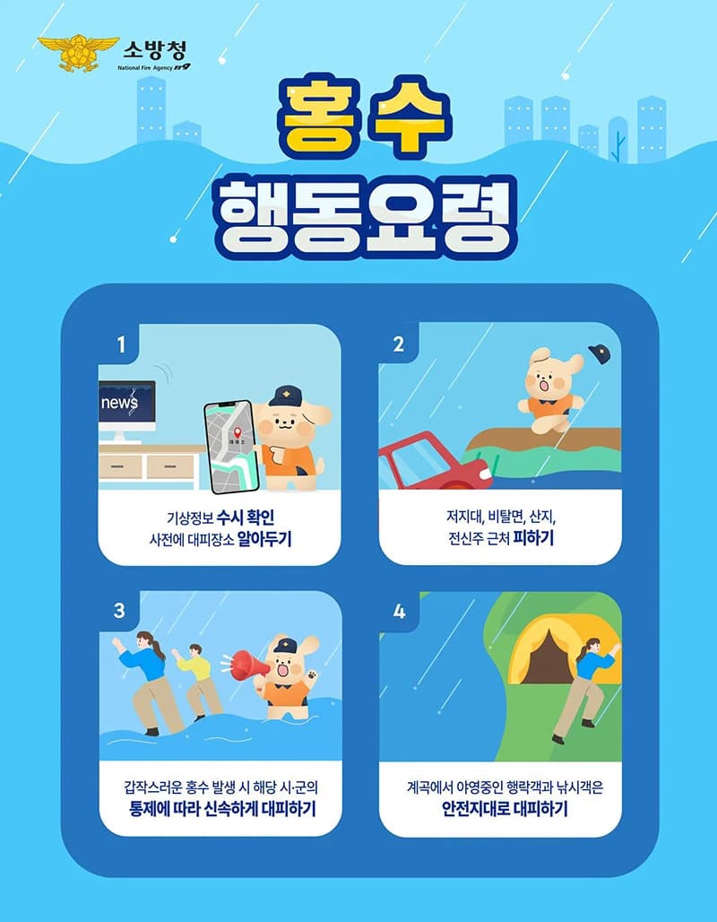 홍수 대비 행동요령 4가지