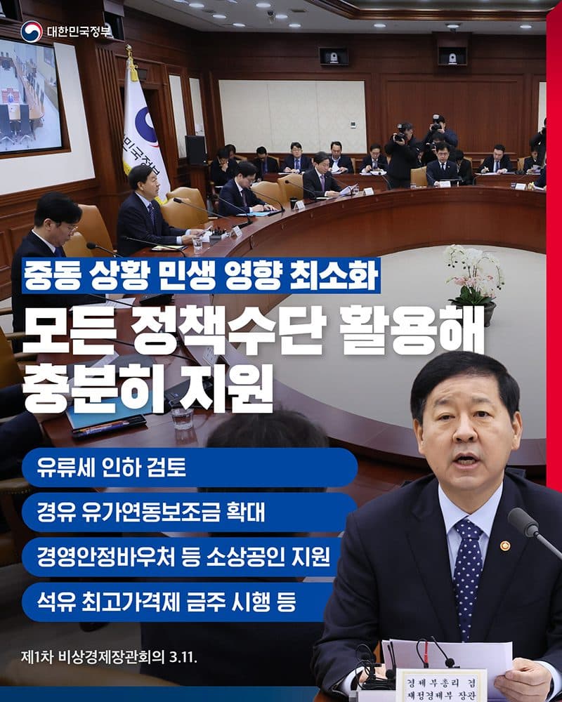 정부, 중동발 유가 충격에 민생 안정 긴급 처방 투입한다