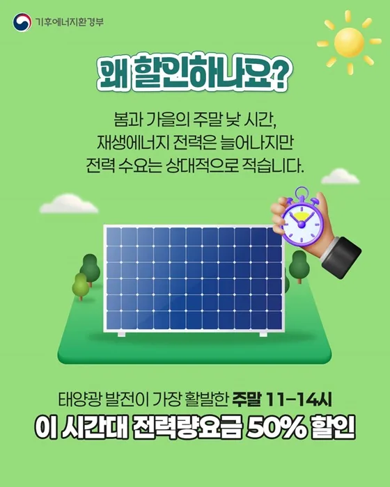 재생에너지 시간대별 충전요금 할인 시작