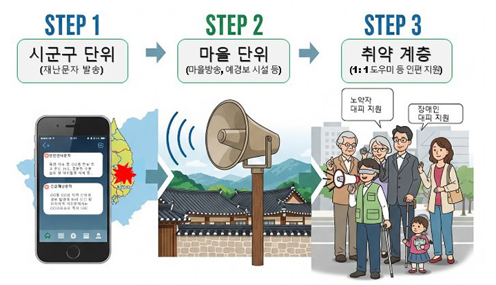‘3중망’ 구축, 국민 재난 정보 접근성 획기적 개선… 취약계층 안전 확보