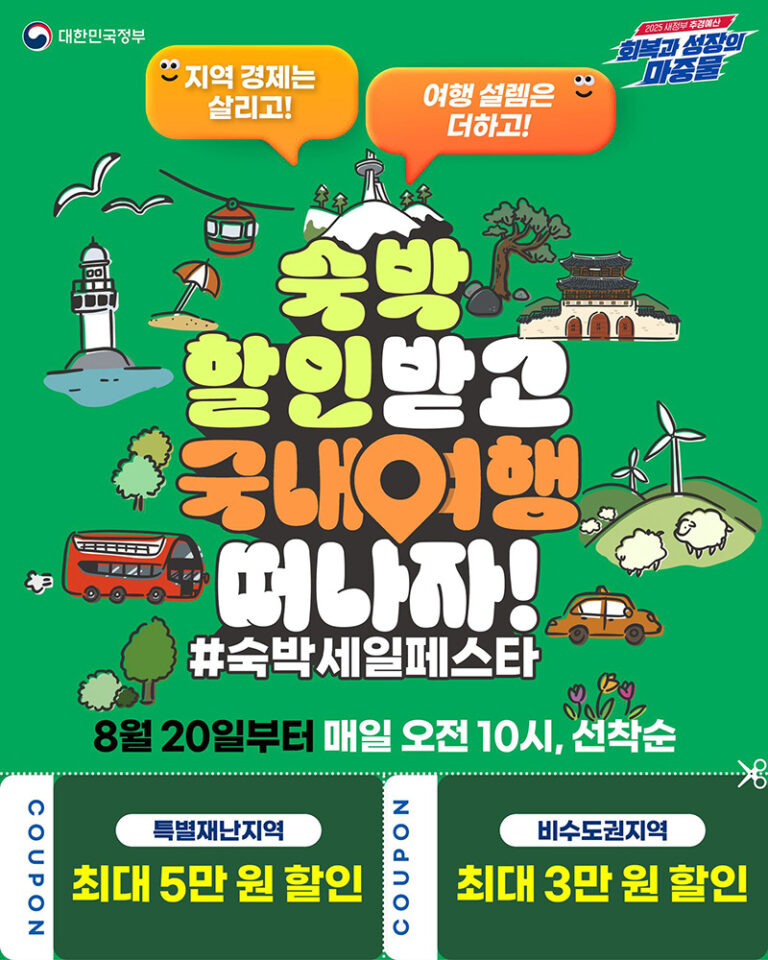 "2025 대한민국 숙박세일페스타" 시작! 전국 여행업계와 손잡고 지역경제 살리기