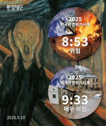 인류 생존 위협하는 환경 위기, '2025 환경위기시계'로 실태 고발