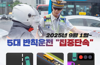 고질적인 도로 위 '5대 반칙운전' 근절 나선다... 9월 1일부터 집중 단속 실시