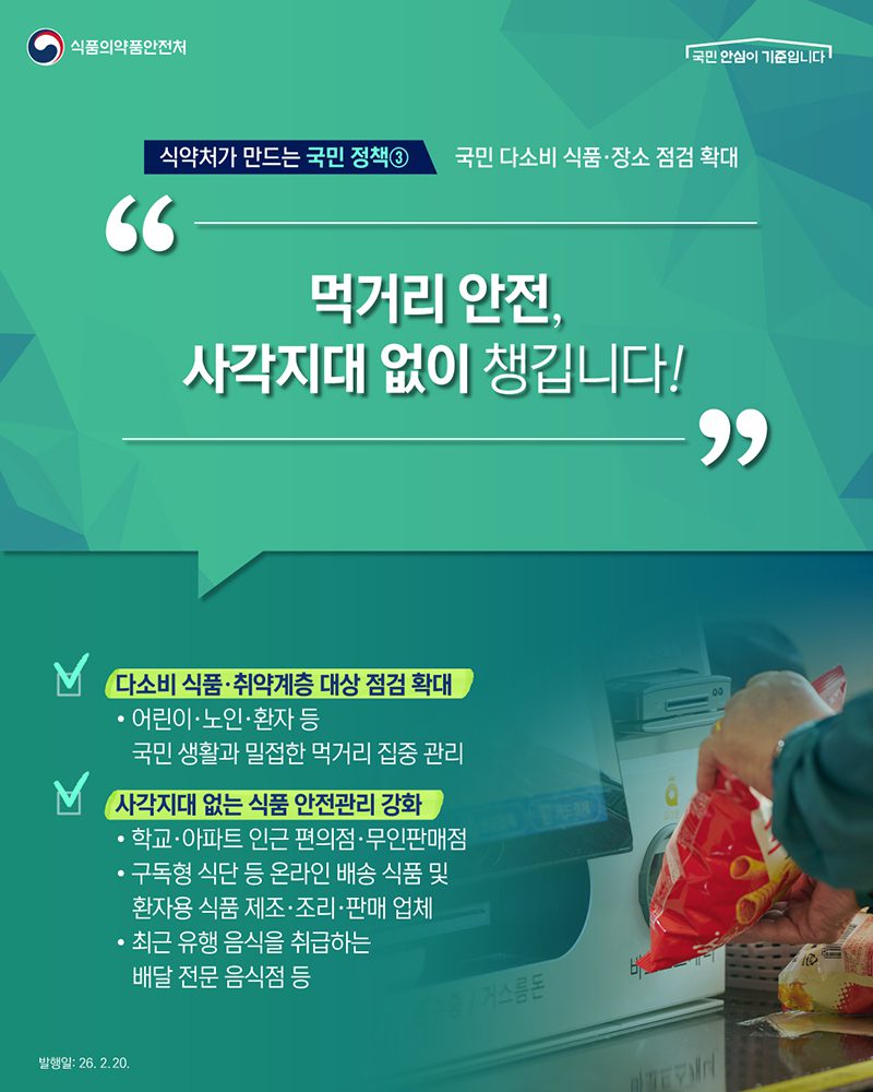 먹거리 안전 사각지대, 집중 점검으로 사라진다